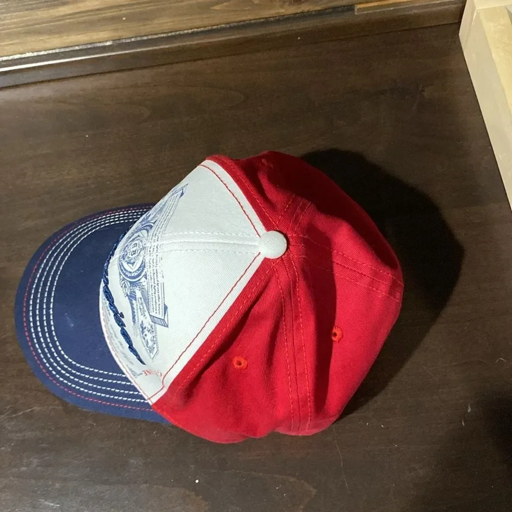 Budweiser King of Beers Red White Blue Baseball Cap Hat Size M/L
